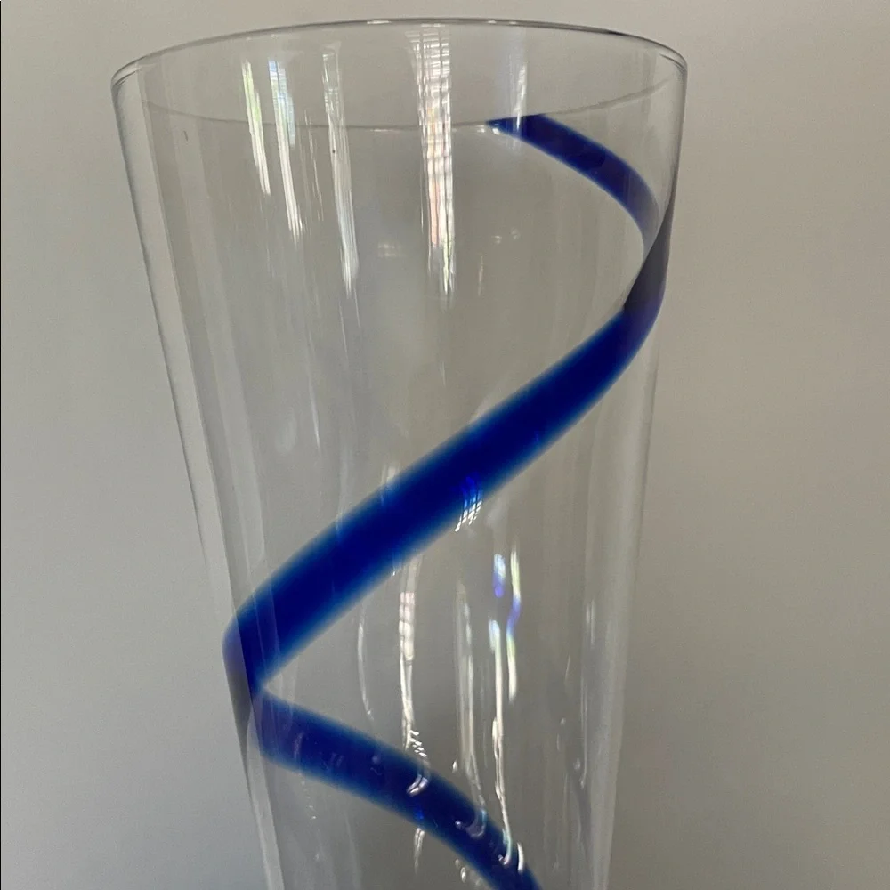 Pier 1 Colbalt Blue Swirline Pilsner Beer Glasses
